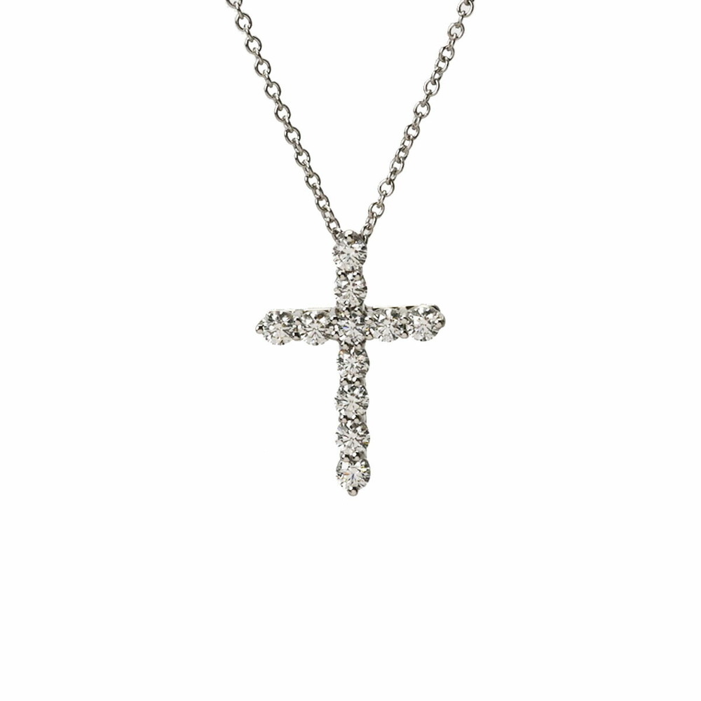 TIFFANY Cross Diamond Platinum Necklace